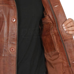 Abrigo Largo de Cuero para Invierno, Venta de Fábrica con Logotipo Personalizado, Abrigo Largo de Cuero de Alta Calidad para Venta en Línea - Product Image 5