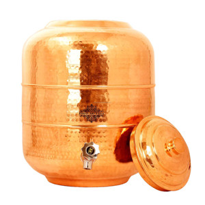 Distributeur d'eau martelée avec du cuivre pur, conteneur de grande capacité, en cuivre pur, effets pour la santé, utilisation à domicile et au restaurant - Product Image 4