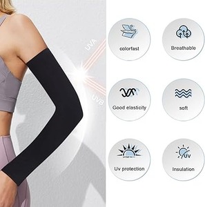 Manguitos de compresión de gran venta con protección UV, tela duradera, ideales para entrenamiento en el gimnasio y actividades al aire libre - Product Image 6