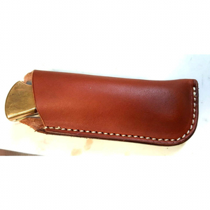 Handmade Leather Pouch Folding Knife Handcrafted Pocket <b>Tool</b> Sharp Steel Blade Leather Holder Outdoor Camping Travel Equipment - Product Image 2