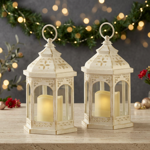 Lanternes hexagonales colorées en gros pour bougies sans flamme, décoration de Noël pour la maison - Product Image 1