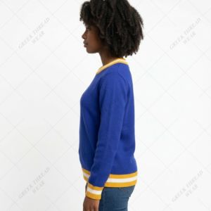 Pull-over en tricot personnalisé pour universités, fraternités et sororités, col en V, broderie chenille lettres grecques, vêtement d'extérieur - Product Image 3
