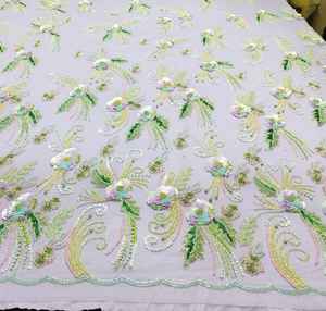 ผ้าตาข่ายปักลายหินเงินคุณภาพสูง จำหน่ายชุดแต่งงานแบบขายส่ง - Product Image 3