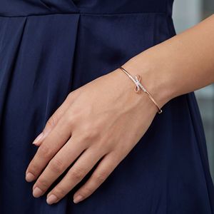 Luxury 18K Rose Gold Plated Geometric Triangle Diamond <b>Bangle</b> <b>Bracelet</b> for Women | Minimalist Open Cuff <b>Bracelet</b> | Elegant Daily - Product Image 3