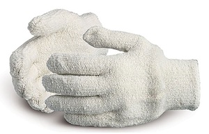 Gant en tissu éponge résistant à la chaleur, gants de sécurité en coton éponge, gant industriel à 5 doigts en tissu éponge avec poignet tricoté et revers en toile - Product Image 6