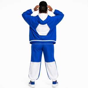 Conjunto de Chaqueta Cortavientos con Diseño de Paneles y Mangas Raglán en Combinación de Colores Personalizada, Corte Cuadrado, Tejido de Nailon Repelente al Agua para Uso Casual Personalizado - Product Image 2
