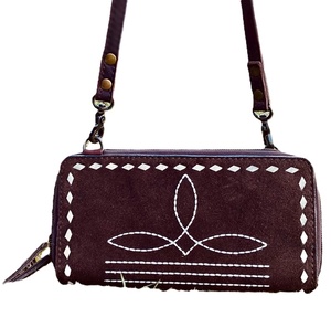 <b>Boot</b> Stitch Leather Wallet Crossbody | Stylish Compact Essentials Bag | Unisex Boho Design | Handmade Durable | Travel - Product Image 2