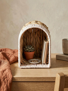 High Quality Natural Water Hyacinth Arch <b>Wall</b> <b>Shelf</b> Handmade Wicker <b>Floating</b> <b>Shelf</b> Nursery Kids Room Decorative Storage Organize - Product Image 4