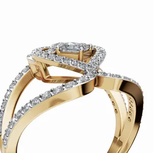 Anillo de Diamantes Cultivados en Laboratorio con Certificación IGI, Corte Redondo y Princesa, 84 Piedras, Joyería de Lujo para Mujer en Oro - Product Image 4
