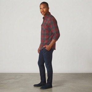 Chemise en flanelle décontractée à manches longues en polyester et coton à carreaux confortable pour homme – Vente en gros usine - Product Image 1