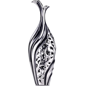 Vase en métal finition or luxueuse, porte-fleurs élégant, parfait pour la décoration intérieure moderne - Product Image 3