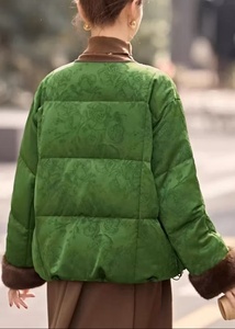 Chaqueta Acolchada EVER GLOW para Mujer, con Cuello Alto, Puños de Piel de Oveja Verde Transpirable, Cierre de Cremallera, para Invierno - Product Image 2
