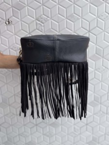 Wholesale Fringe Handbag Hand <b>Tooled</b> Carving <b>Leather</b> Bag Gypsy Boho Checkers Handmade Real <b>Leather</b> Western Multi Uses Bag - Product Image 3