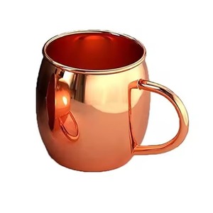 Modern Copper Mug Moscow Mule Cup Hammered Finish Solid Copper Drinkware for Bar Kitchen Restaurant <b>Beverage</b> <b>Serving</b> - Product Image 2