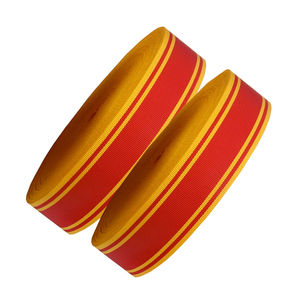 Nuevo Diseño, Cinta de Jacquard a Rayas Rojas y Amarillas, Tipo Rollo, Precio de Venta, Cinta para Medallas, Diseño Personalizado - Product Image 2