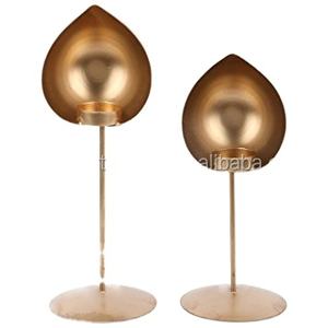 Bougeoir de table design moderne, qualité supérieure, plaqué or, support pour bougie chauffe-plat, pour usage intérieur et extérieur - Product Image 1