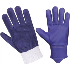 Premium Quality Brown Cow Grain Leather Heavy Duty Industrial Safety <b>Gloves</b> Heat Resistance 11 oz Thickness Anti-Slip Safety - Product Image 3