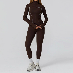 Plus Size Reversible Waterproof <b>3</b> Piece Yoga Set for Women Mid Waist Spandex Polyester Summer Activewear - Product Image 3