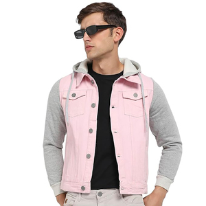 เสื้อฮู้ดแขนยาวสไตล์ยีนส์ ดีไซน์โดดเด่น ราคาประหยัด ผลิตจากผ้าฝ้าย 100% เหมาะสำหรับใส่กลางแจ้ง ตกแต่งด้วยกระดุม ดูเหมือนยีนส์ - Product Image 5