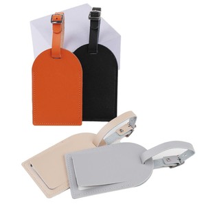 Étiquettes de bagages en cuir PU personnalisées avec logo, vente en gros d'usine, protection de la vie privée de haute qualité, étiquettes de voyage pour bagages - Product Image 2