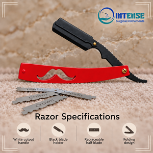 Professional Barber Shavette <b>Razor</b> Straight Edge Folding <b>Hair</b> <b>Cutting</b> <b>Razor</b> with Replaceable Blades - Product Image 4
