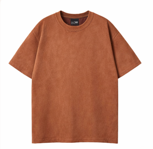 เสื้อถักผู้ชายสไตล์วินเทจสีพื้นแบบโอเวอร์ไซส์ลำลอง แขนสั้น ผ้าฝ้าย 100% ระบายอากาศ แห้งเร็ว ไม่ยับ - Product Image 2