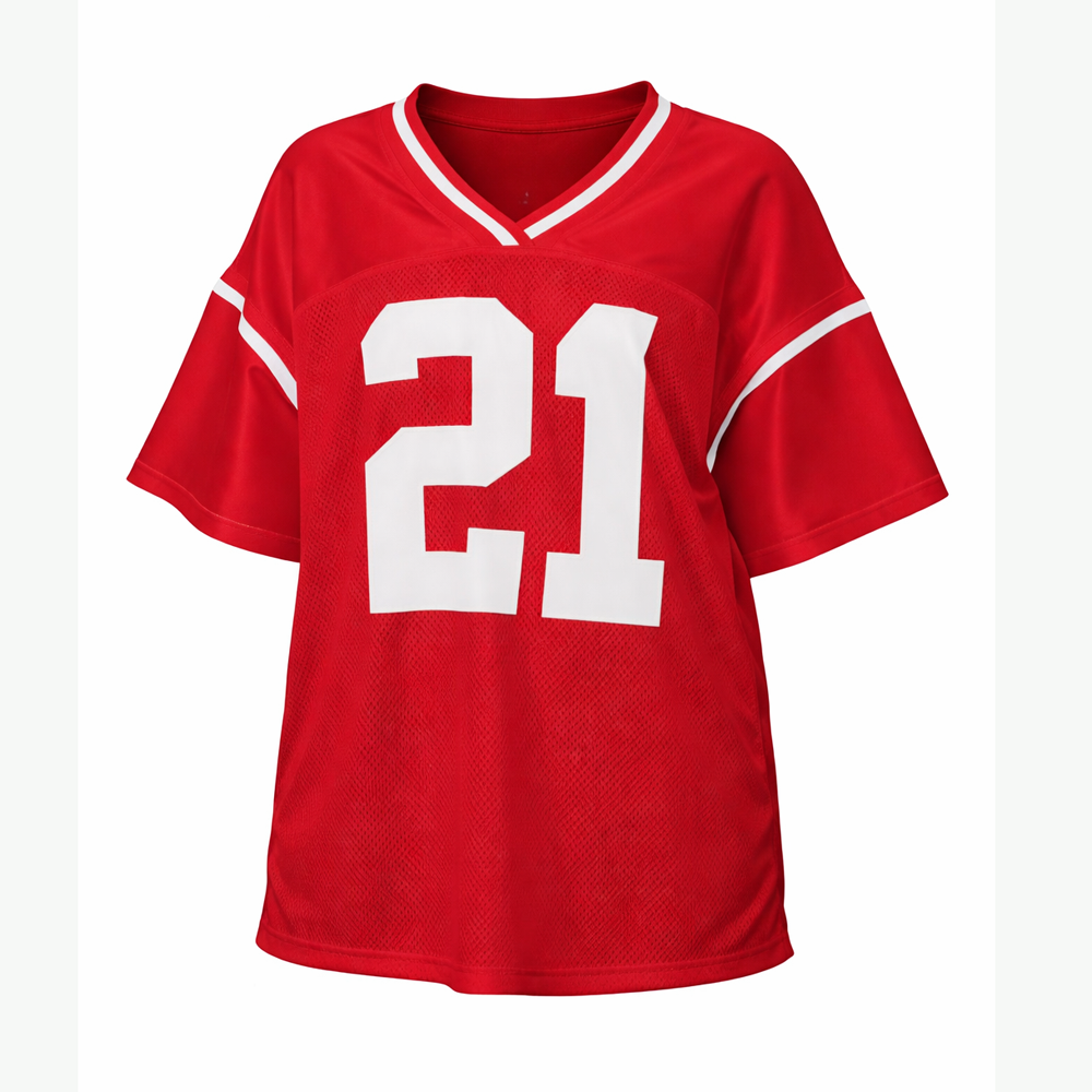 Wholesale Custom Oversized Football Jersey Women Men Mesh V Neck Sports Jersey Number Team Shirt Streetwear OEM