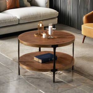 Tables basses en bois massif écologiques, nouveau design, structure en métal noir, ensemble de meubles de salon modernes et luxueux - Product Image 6