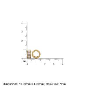 Cuentas de oro de 14k con granate rojo baguette / Cuentas de granate rondelle / Cuentas de granate europeas / Espaciador de granate de oro macizo - Product Image 2