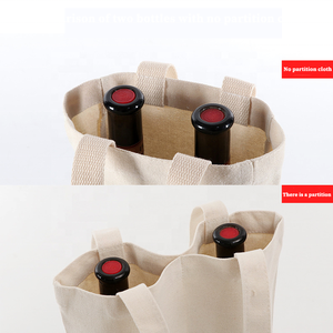 Canvas Wine Bottle Tote Bag 2 Bottle Capacity Cotton Shopping <b>Handbag</b> with Custom Print for Travel Gift Packaging - Product Image 6
