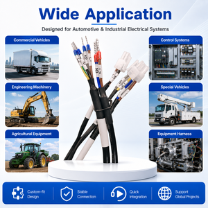 Harnais de câblage industriel multi-cœurs personnalisé avec connecteurs JST et bornes étiquetées pour systèmes de contrôle - Product Image 2
