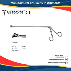 Pinzas de Biopsia Premium Yeoman Rectas Tipo Cesta 3.5x10 mm con Anillo de Sujeción, Mango de 15 Pulgadas, Instrumento de Cirugía Ortopédica de Acero Inoxidable - Product Image 2