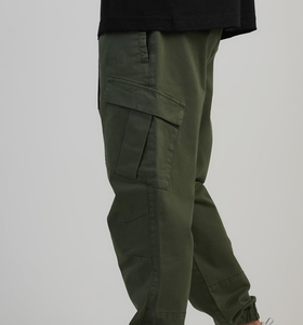 High Quality Men Outdoor Khaki Cargo Pants Loose Cotton <b>Trousers</b> Mid Waist Straight Leg Casual Cargo Pants - Product Image 2