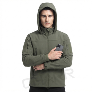 Chaquetas Tácticas de Senderismo para Hombre, Chaqueta Cortavientos con Capucha, Chaqueta Impermeable de Forro Polar Grueso, Chaqueta Softshell de Piel de Tiburón - Product Image 5