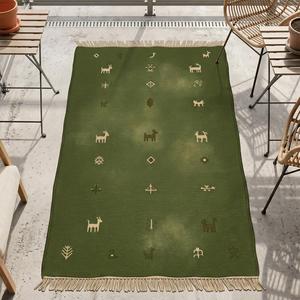 Luxury Multicolor Hand Knotted <b>Wool</b> Area Rug Traditional Persian Inspired Floral Medallion Flat Pile Medium Thickness Long - Product Image 5