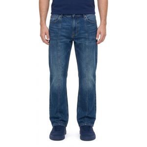 Jean en denim délavé de haute qualité, bleu foncé, durable, en sergé de coton pur, longueur intégrale, confortable, vente en gros pour hommes - Product Image 2