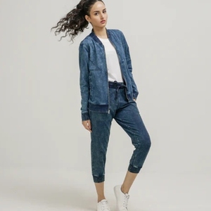 Chaqueta Vaquera para Mujer, Totalmente Personalizable, Estilo Urbano, 360g, 100% Algodón, Tejido Transpirable de Secado Rápido, Alta Calidad, Color Personalizable - Product Image 4