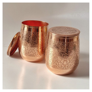 Gobelet en cuivre pur à 100 %, fait main, ayurvédique, pour le bien-être, écologique, vente en gros de vaisselle en cuivre - Product Image 5