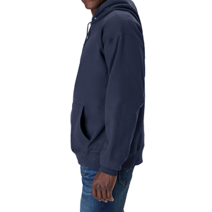 Sweat-shirt à capuche bleu marine pour homme, coupe classique, en molleton de coton, décontracté, pour l'automne, avec poche avant et capuche à cordon de serrage - Product Image 3