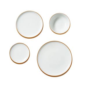 Juego de Vajilla de Cerámica Resistente a los Arañazos para 8 Personas, 32 Piezas, Apto para Lavavajillas y Microondas, Material ABS, Juego de Platos y Tazones - Product Image 6