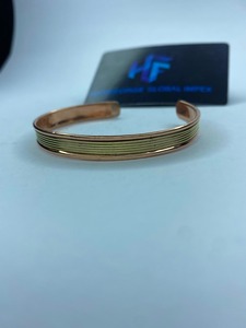 Handmade Gold Plated <b>Copper</b> Brass Cuff <b>Bracelet</b> Adjustable Vintage Design with Magnet Stone - Product Image 5