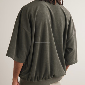 Camiseta de Manga Corta para Hombre, Estilo Francés, de Alta Calidad, Personalizada OEM, para Gimnasio, 2025, Hombros Caídos, Color Sólido, Secado Rápido, 200g - Product Image 2