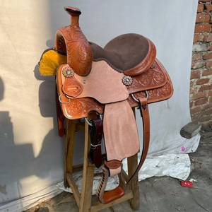 Hot selling Premium Seasonal Genuine Leather Durable Barrel <b>Racing</b> Western Horse Saddle Tack Set (<b>Seat</b> Size 14"-18") Available - Product Image 4