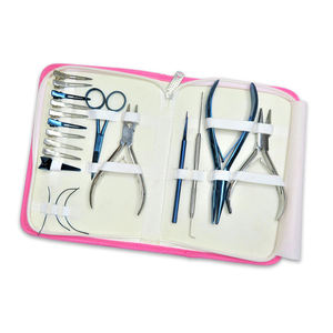 ZARNAB SURGICAL Nouvelle Arrivée Kit d'outils d'extension capillaire durable à micro-liens noués à la main, étanche, en acier inoxydable doré et plastique - Product Image 1
