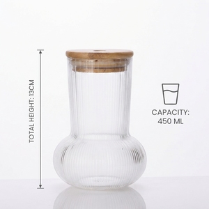 Gobelet en verre borosilicate côtelé nordique écologique pour une utilisation domestique réutilisable, résistant à la chaleur, compatible lave-vaisselle et micro-ondes - Product Image 2