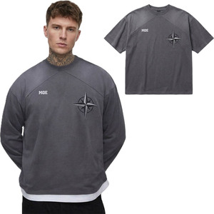 Heavyweight Cotton Oversized Men's shirts Raglan Seam Streetwear Men’s T-Shirts Custom Logo High GSM Loose Fit OEM <b>Tshirts</b> - Product Image 1