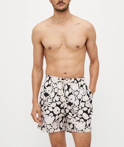 Quick-Dry Custom Swim <b>Trunks</b> Spandex/Polyester UPF50+ Drawstring Closure Durable Floral Print Shorts with Personalized Logo <b>Men</b> - Product Image 1