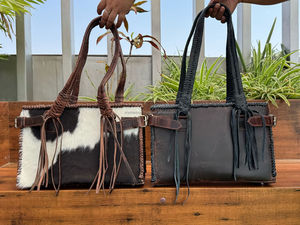 New Wholesale Custom High Quality Fashion Designer Luxury Full Grain Leather Fringe Tote Bag Genuine Leather Handbag for Women's - Product Image 4