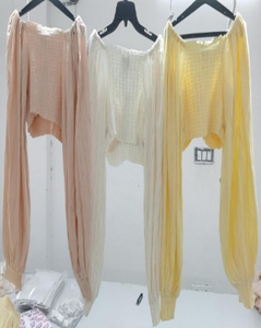 เสื้อผ้าฝ้ายเครปผสมลูเร็กซ์ ดีไซน์หรูหราสำหรับงานปาร์ตี้ ผู้ผลิตแบบ OEM ODM - Product Image 4