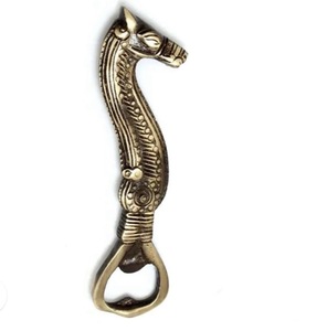 ที่เปิดขวดรูปม้าน้ำโบราณทำจากเหล็กหล่อ อุปกรณ์เสริมสำหรับบาร์แบบถือด้วยมือ ประดับด้วยลูกปัด งานศิลปะ - Product Image 1